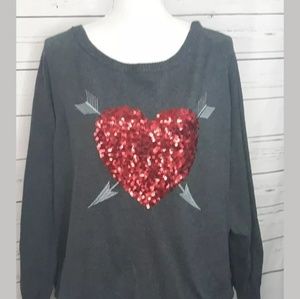 Torrid size 2 gray heart sweater